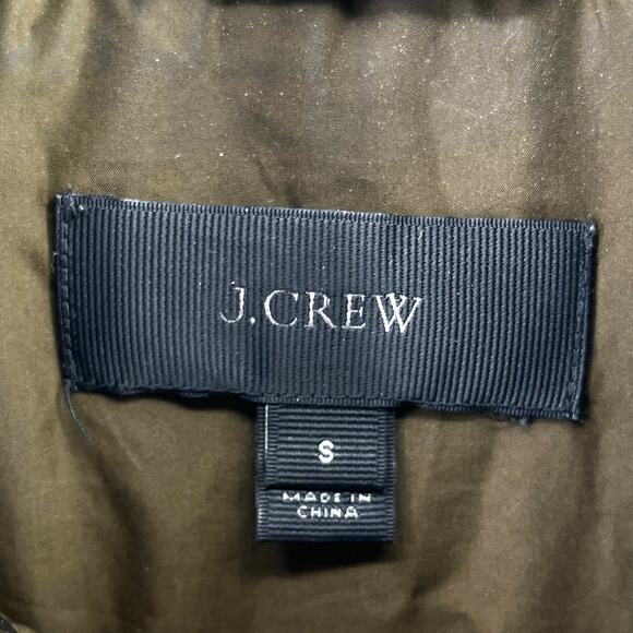 J. Crew Camo Print Down Excursion Vest Womens Size Small Green Brown Quilted - Picture 4 of 4